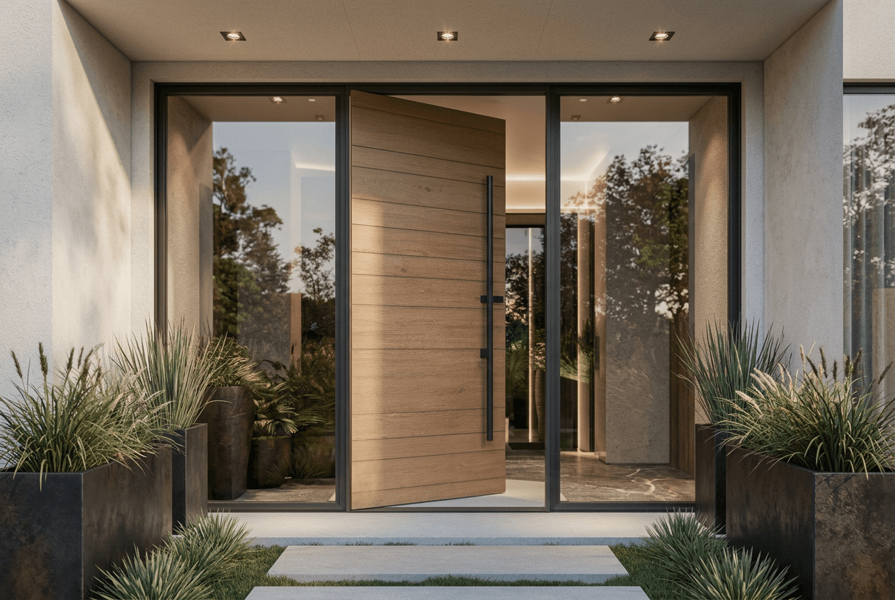 custom entrance door solution for overseas villa
