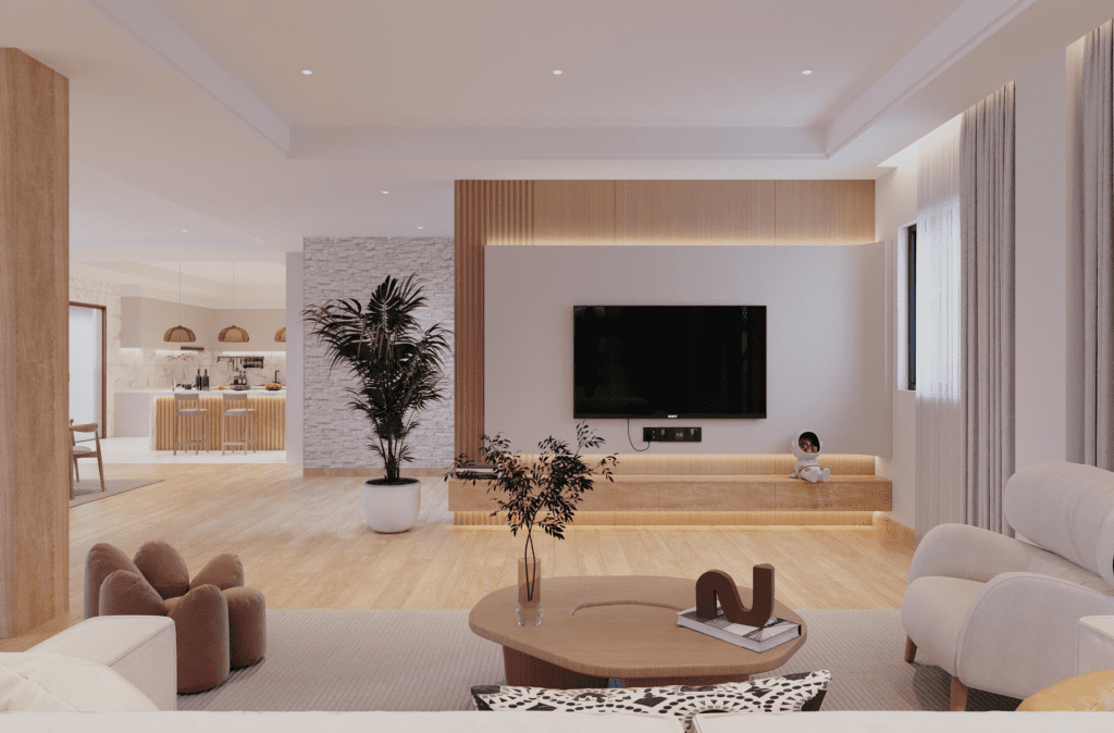 Fiji island coastal villa: beachfront interior material and furniture package