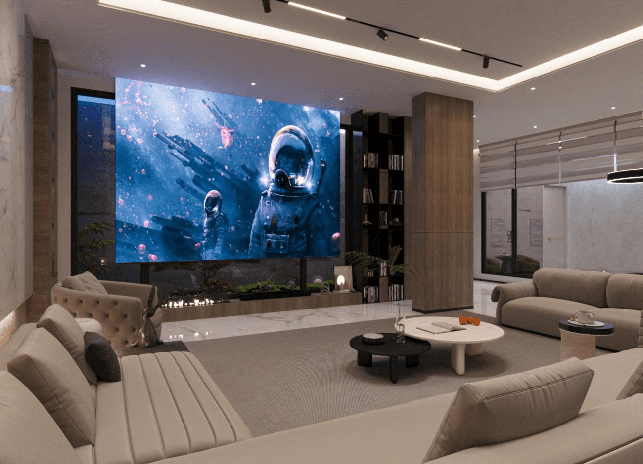 Dubai luxury villa interior: custom furniture, marble and lighting package