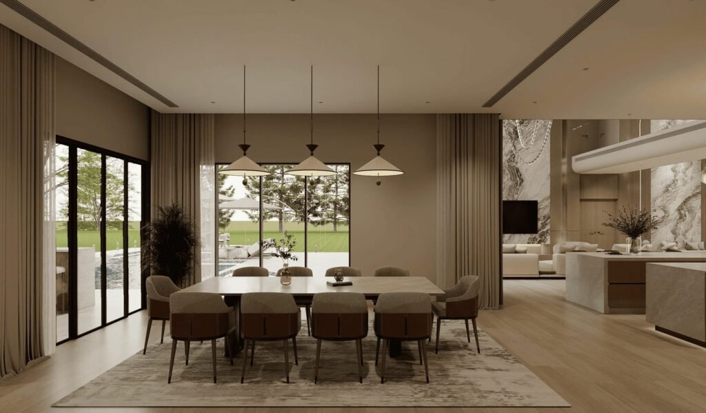 American villa project, Kitchen, Dining Area & Pantry