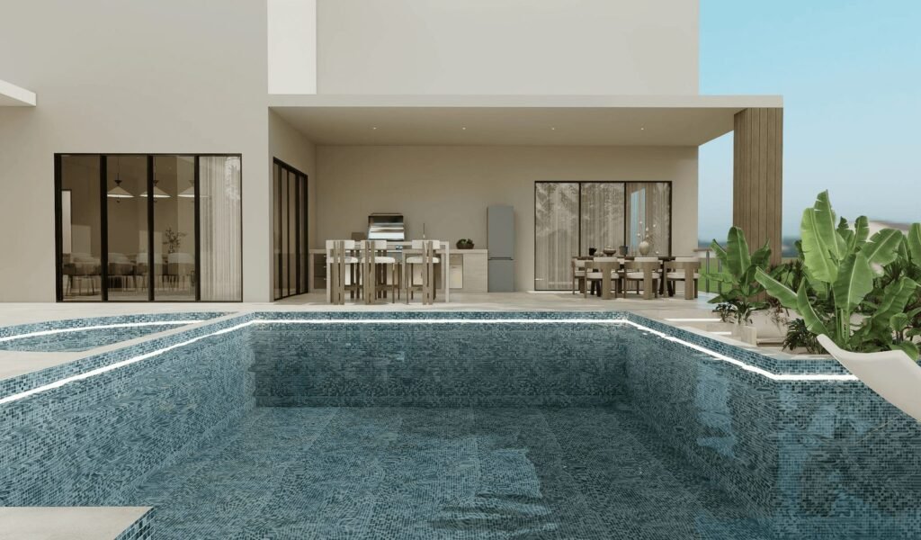 American villa project, Swimming pool And Garage