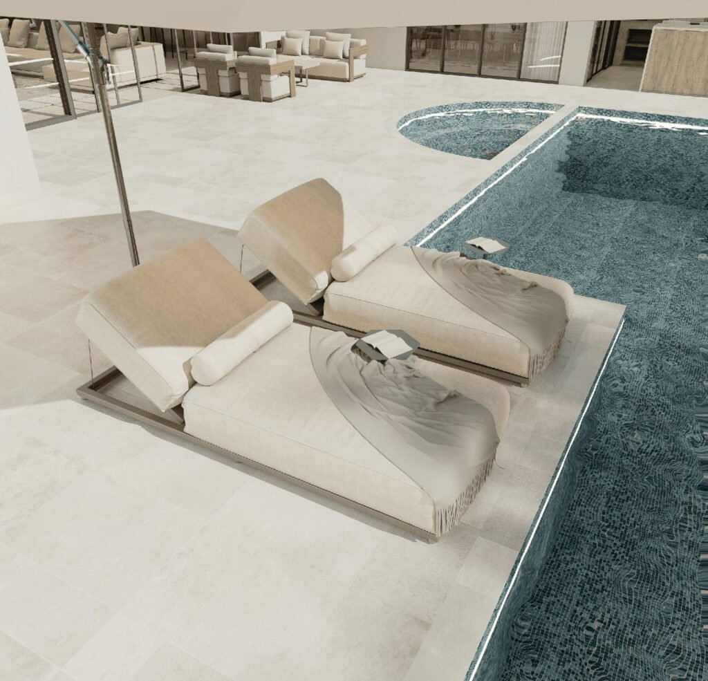American villa project, Swimming pool And Garage