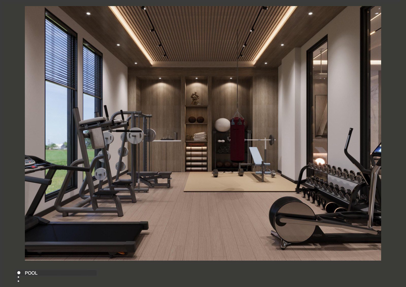 Basement gym with treadmills and strength equipment