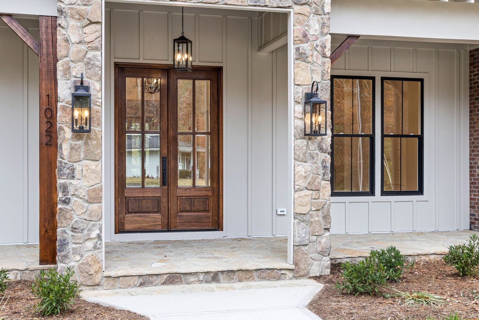 entrance door detail study from the George Villa production line