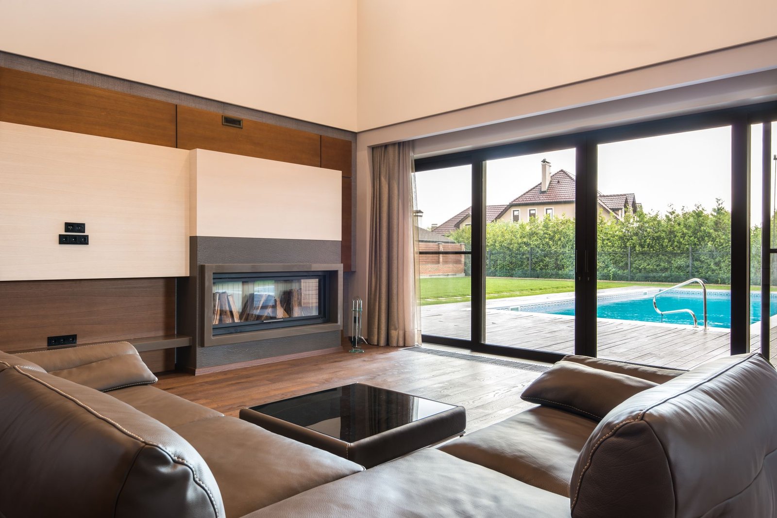 sliding pocket door with matching frame and hardware finish